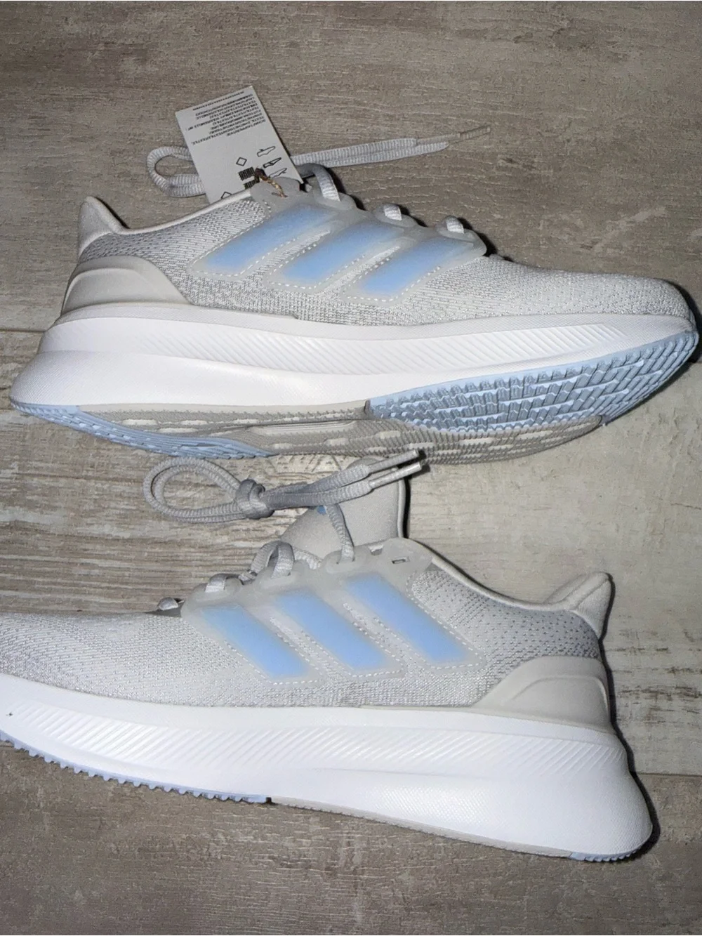 Adidas UltraRun 5 J Kids Size 4 Grey Blue Running Shoes NWT